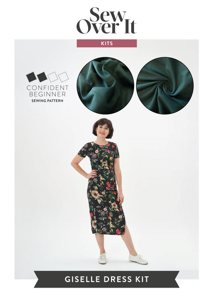 Giselle Dress Kit - Moss Green Needlecord