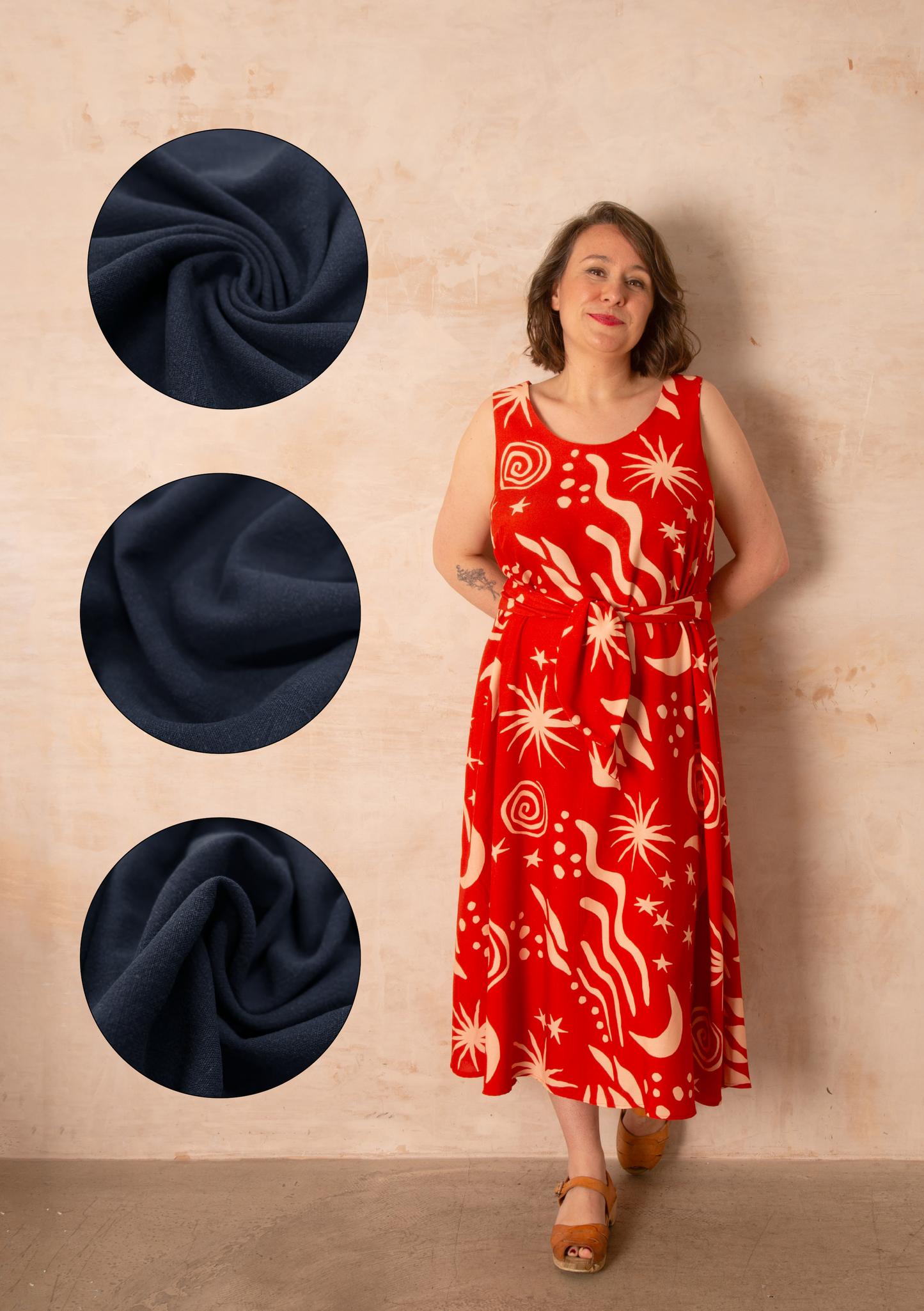 Hayley Dress Kit - Deep Navy Viscose Linen