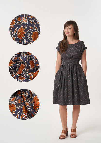 Marguerite Dress Kit - Navy Cotton Voile