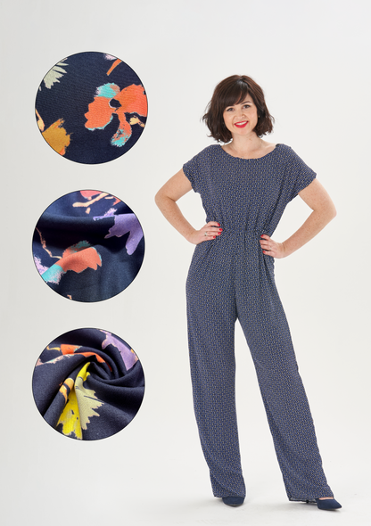 Poppy Playsuit Kit - Printed Flowers