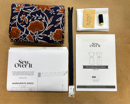Marguerite Dress Kit - Navy Cotton Voile