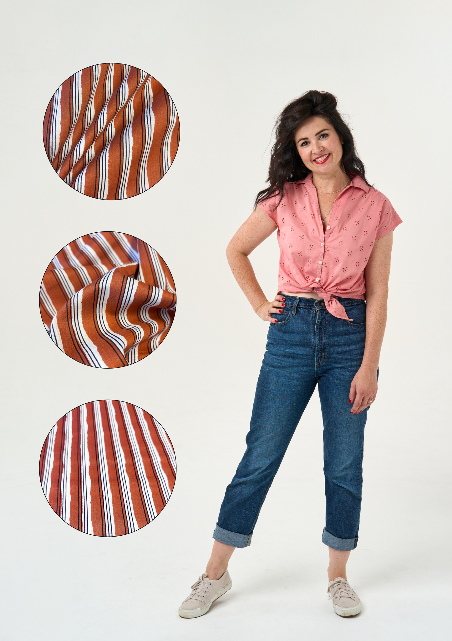 Penny Shirt Kit - Cognac Stripe