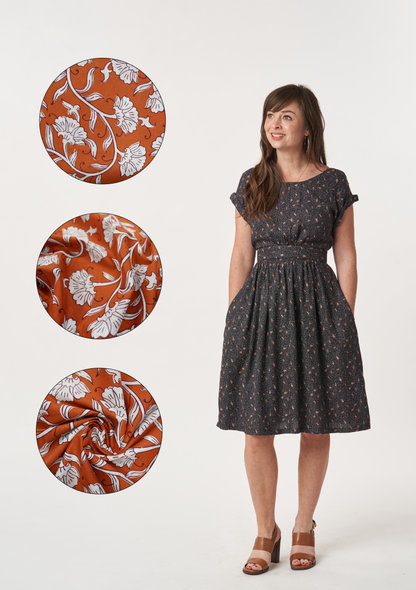 Marguerite Dress Kit - Copper Cotton Voile