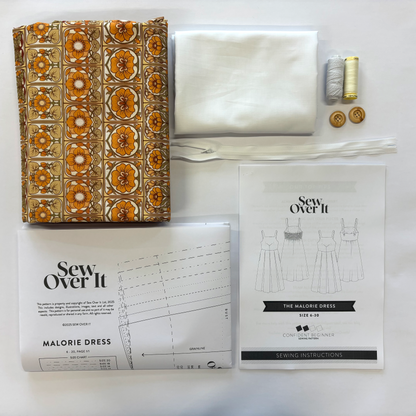 Malorie Dress Kit - Ceramic Flowers Cotton