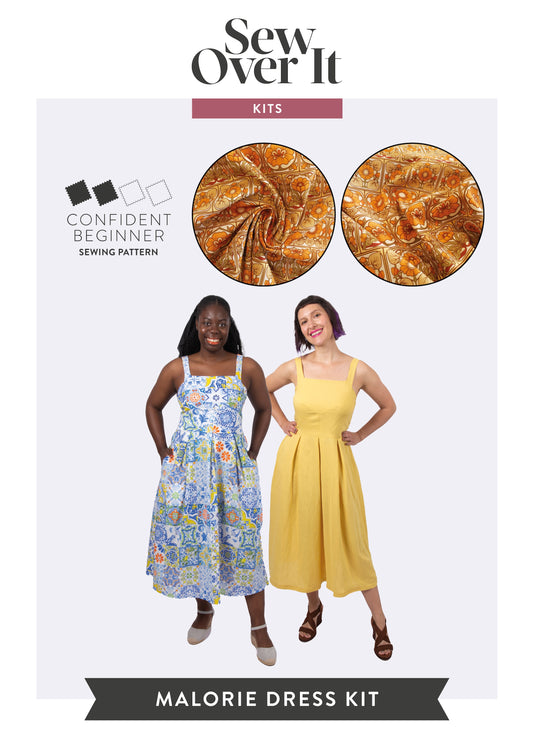 Malorie Dress Kit - Ceramic Flowers Cotton
