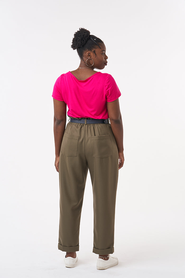 Linen Rich Paperbag Tapered Trousers