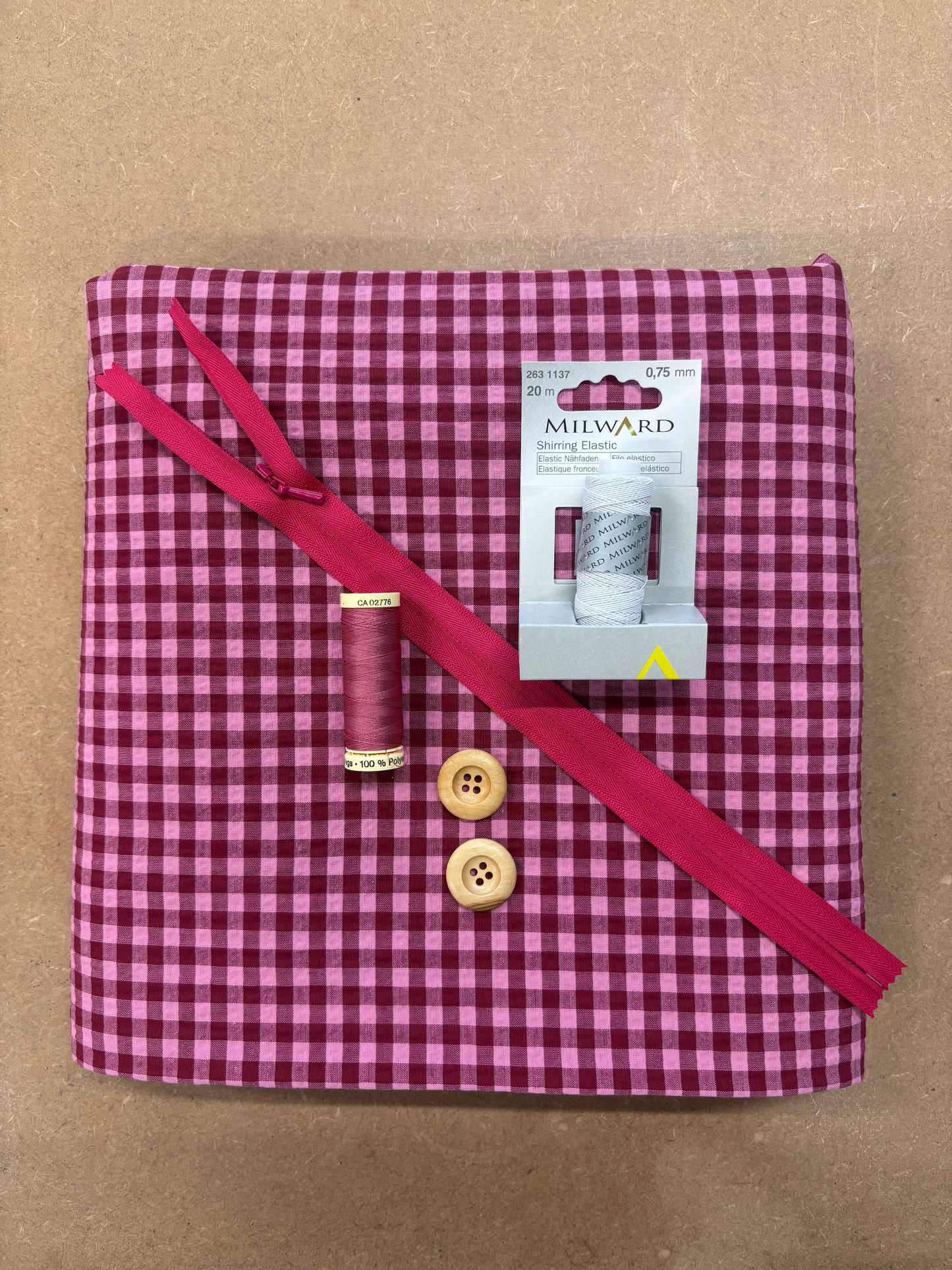 Malorie Dress Kit - Pink & Red Gingham