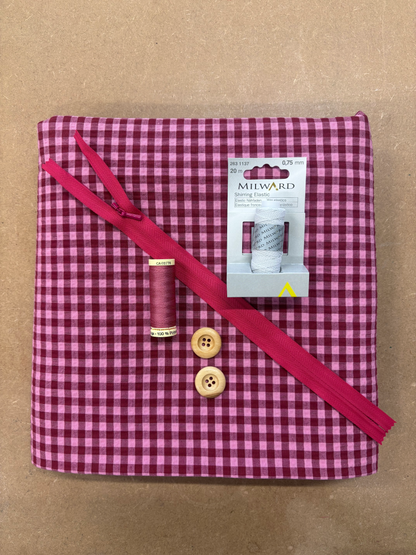 Malorie Dress Kit - Pink & Red Gingham