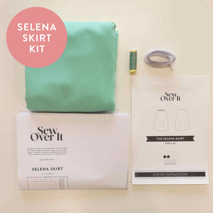 Selena Skirt Kit - Mint Viscose Crepe