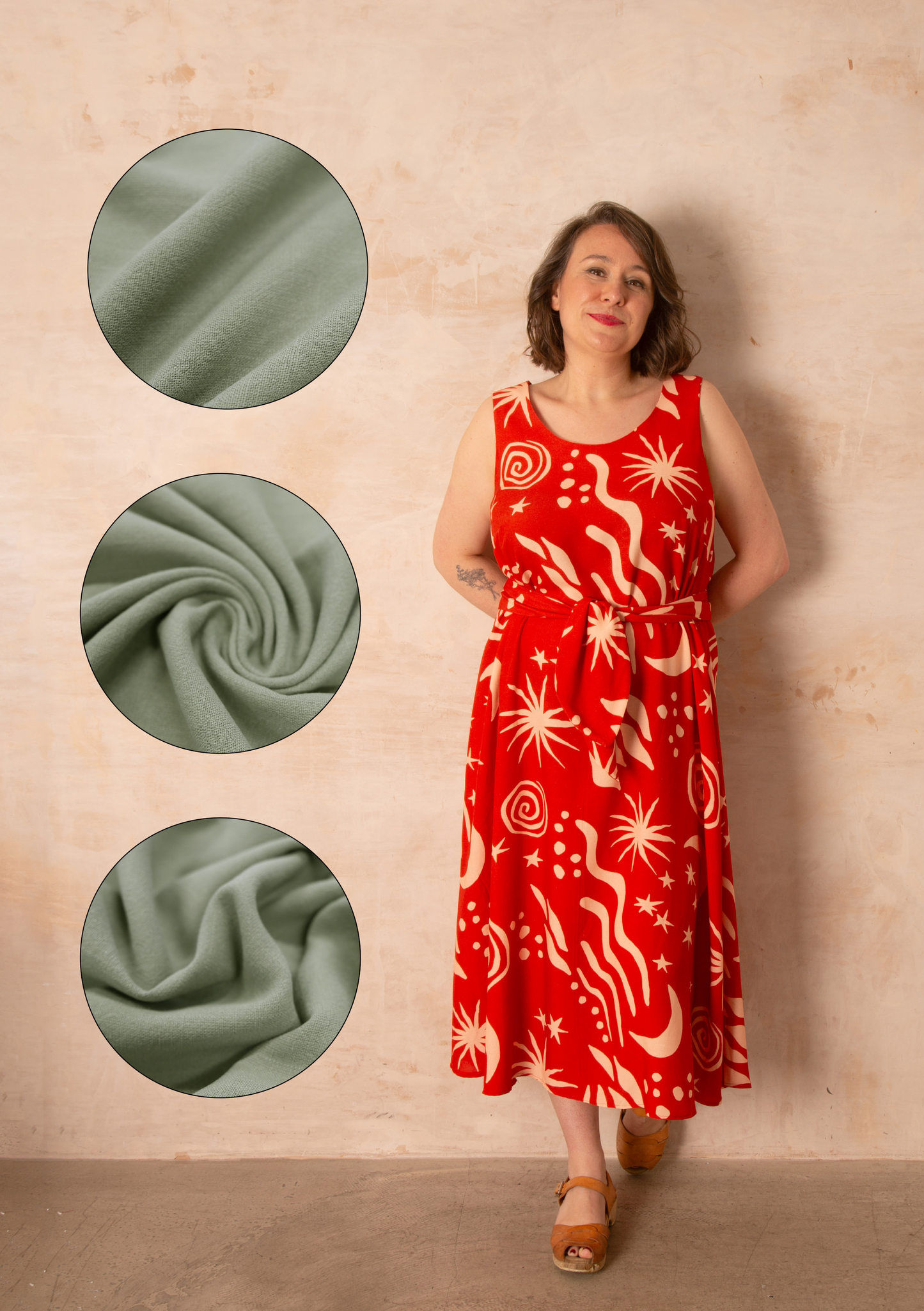 Hayley Dress Kit - Sage Viscose Linen