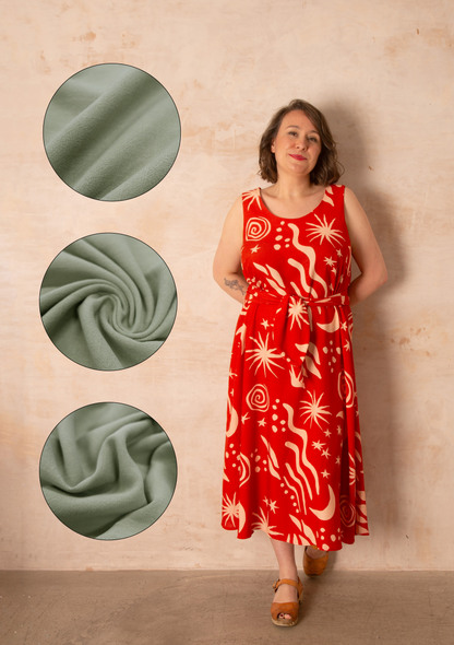 Hayley Dress Kit - Sage Viscose Linen