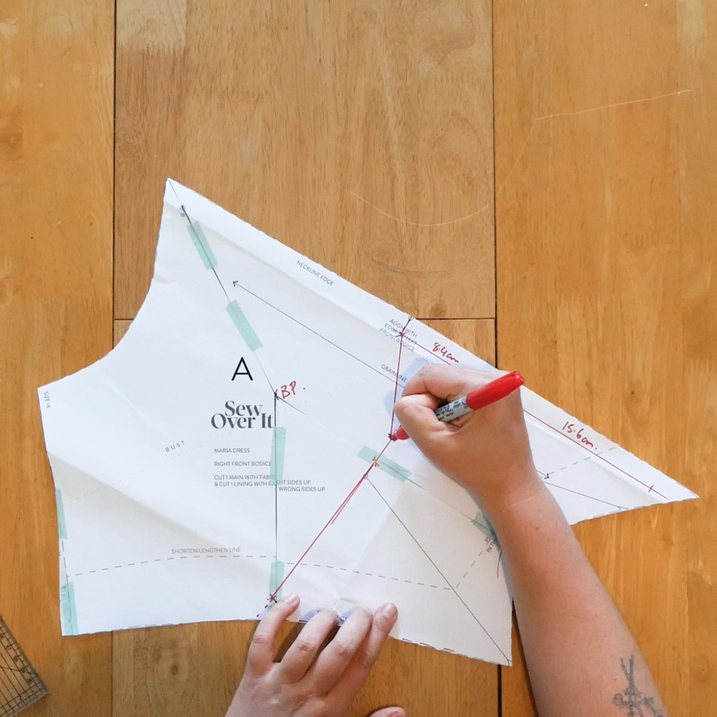 How to do a small bust adjustment on the Maria Dress