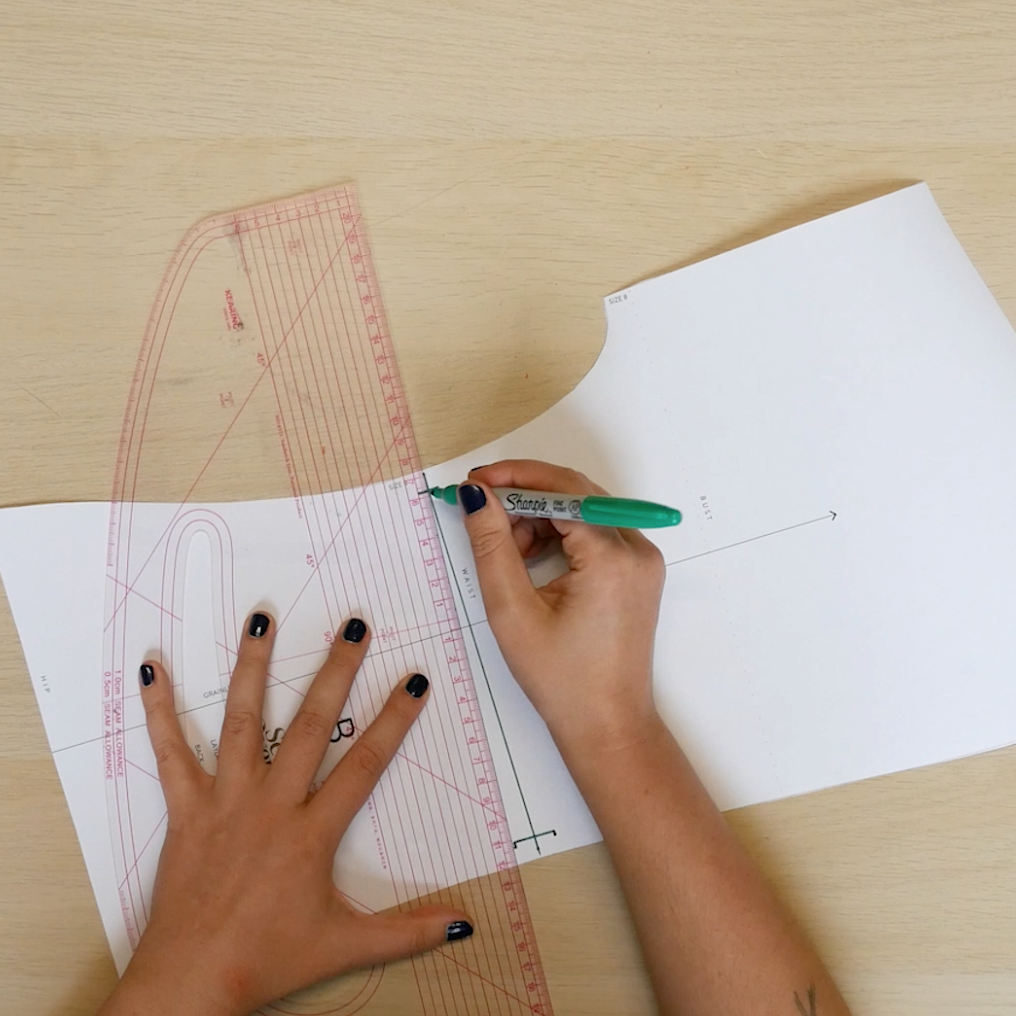How to do a swayback alteration on a pattern without a waist seam
