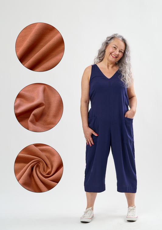 Winona Jumpsuit Kit - Terracotta Viscose Linen