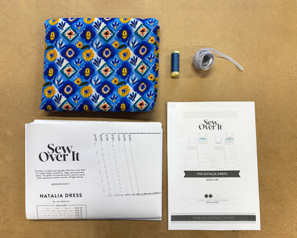 Natalia Dress Kit - Azure Tiles Viscose Lawn