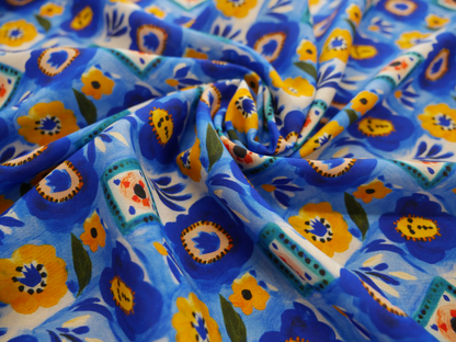Natalia Dress Kit - Azure Tiles Viscose Lawn
