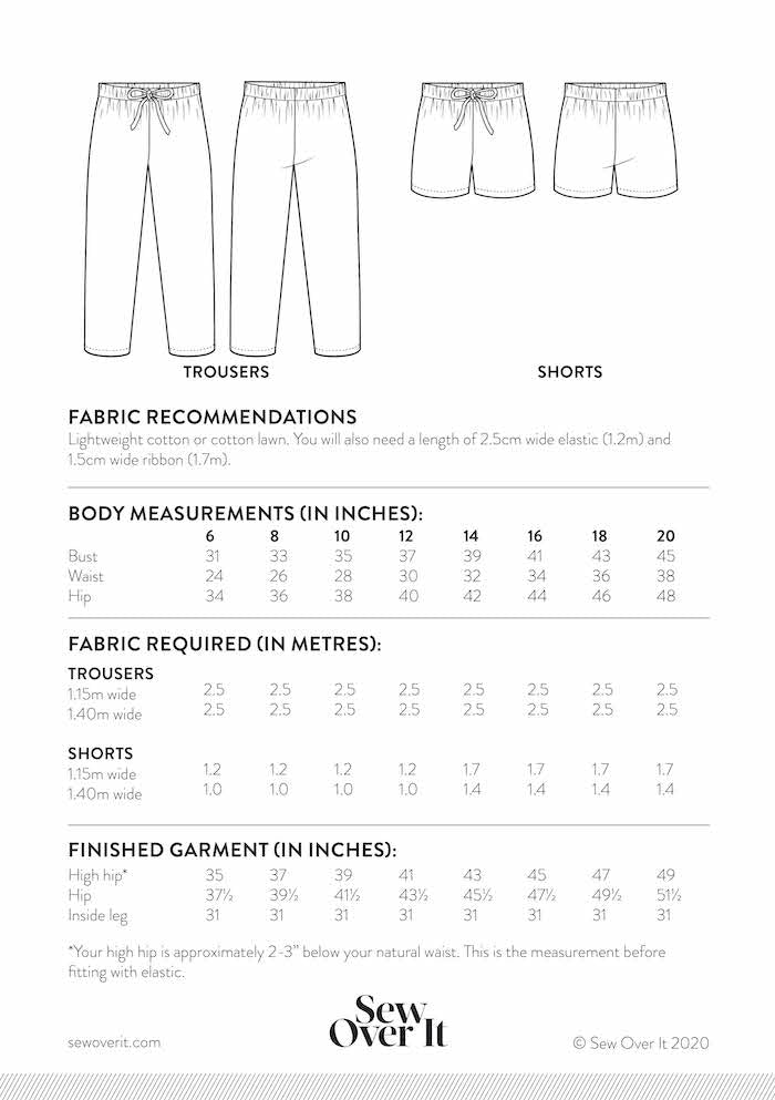 Ultimate Pyjamas PDF Sewing Pattern - Sew Over It