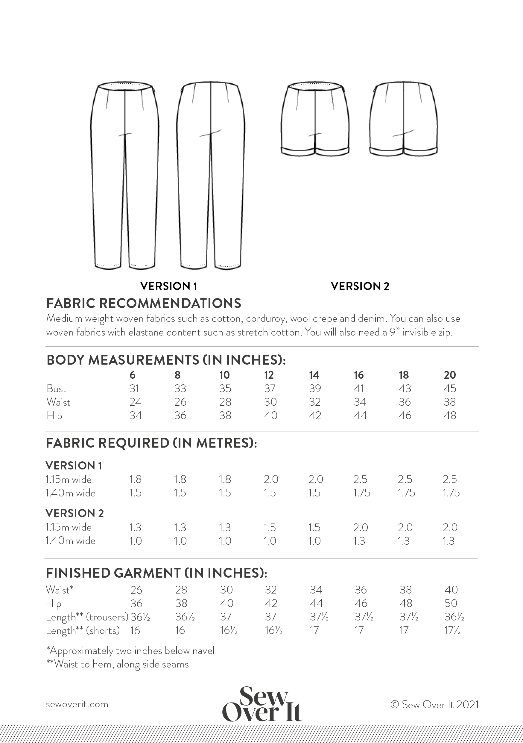 Elastic Waist Barrel Leg Pant PDF Pattern. Sizes Xs-xxl. Easy to Sew. - Etsy