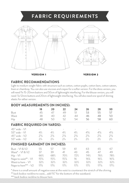 Viola Dress & Blouse PDF Sewing Pattern