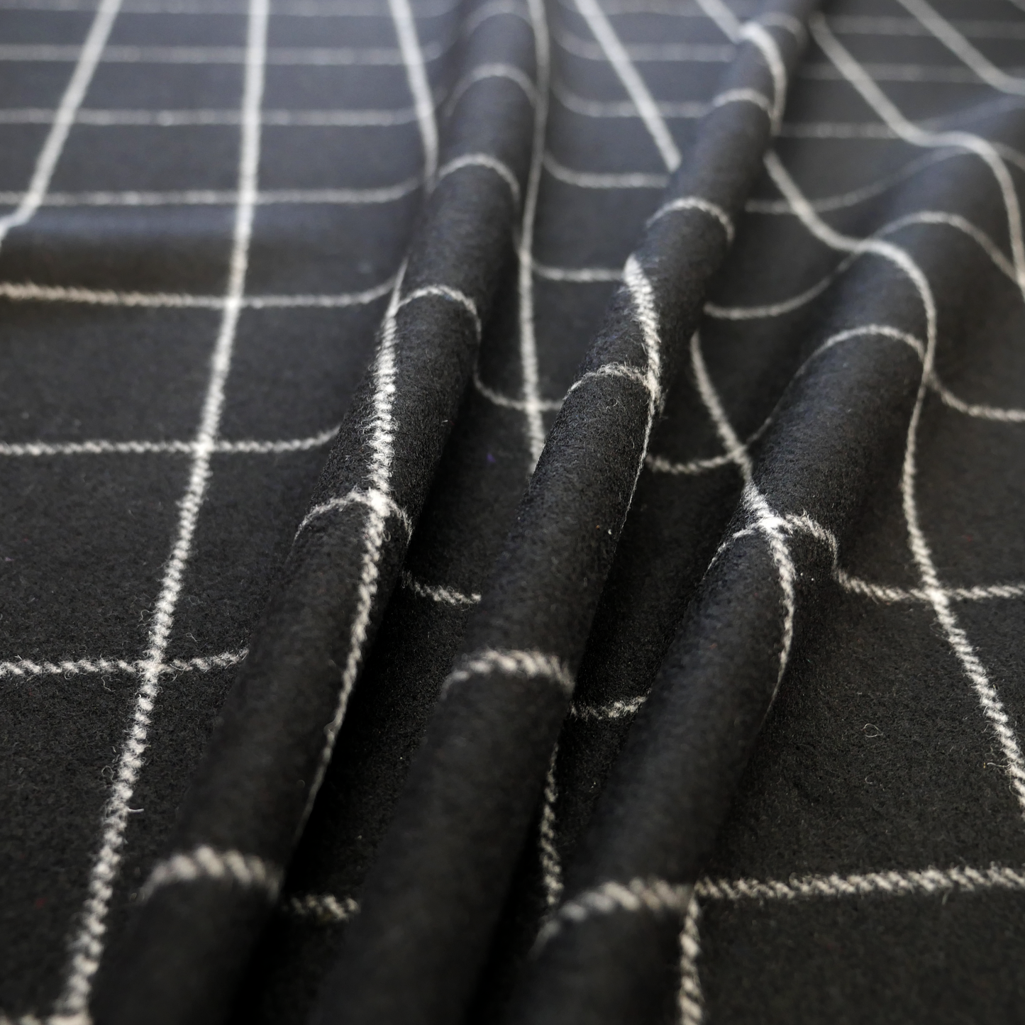 Wool Mix - Black & White Check