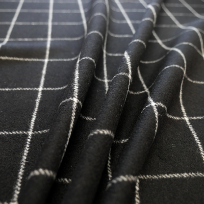 Wool Mix - Black & White Check