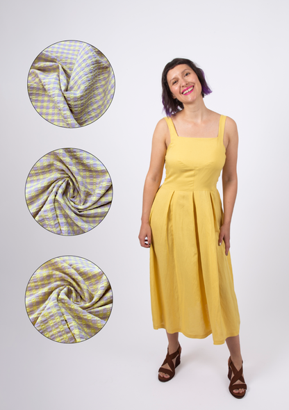 Malorie Dress Kit - Lilac & Yellow Gingham