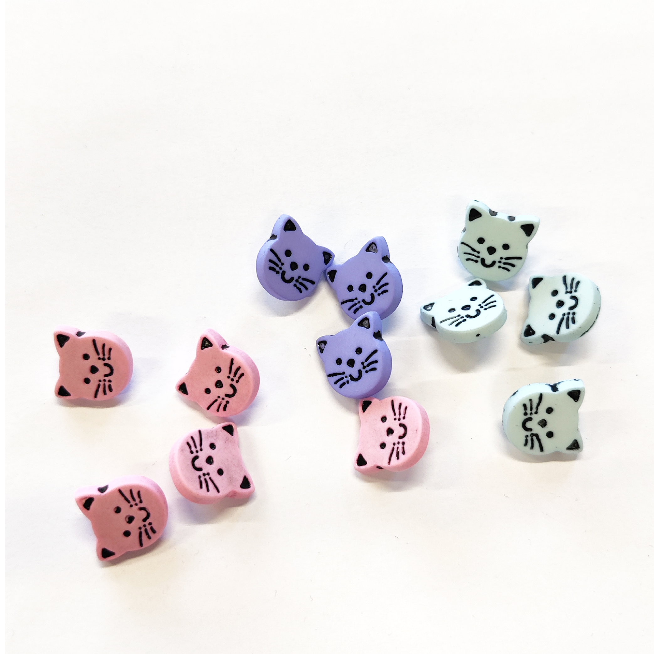 Pink Cat Buttons Cat Buttons - 14mm (Assorted Colours) – Sew Over It