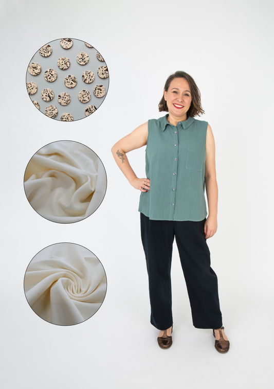 Sally Shirt Kit - Cream Viscose Linen