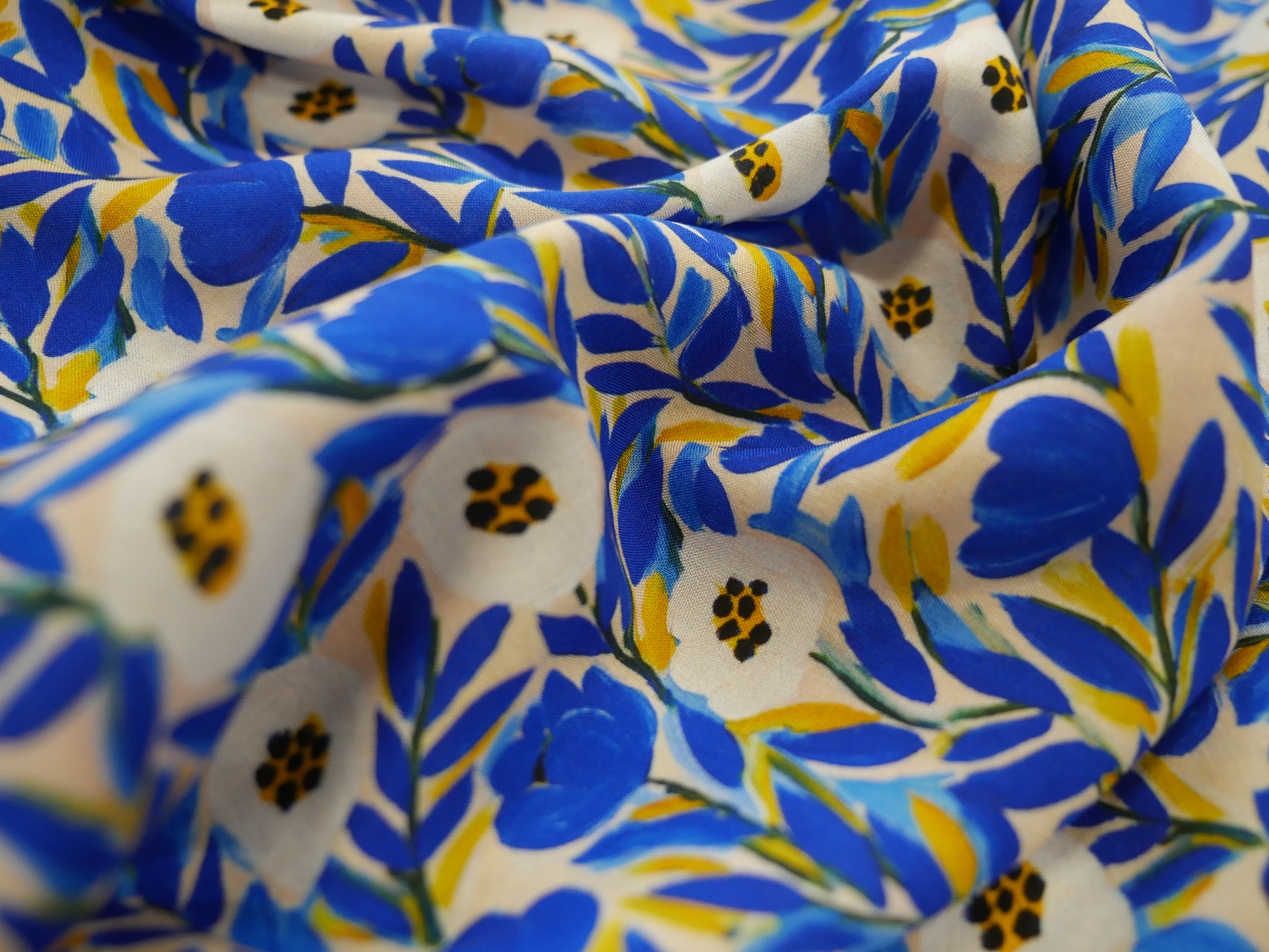 Natalia Dress Kit - Cobalt Meadow Viscose Lawn