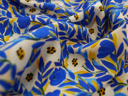 Natalia Dress Kit - Cobalt Meadow Viscose Lawn