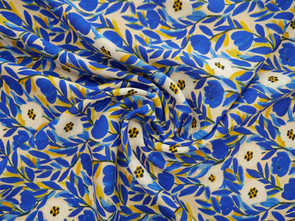 Natalia Dress Kit - Cobalt Meadow Viscose Lawn
