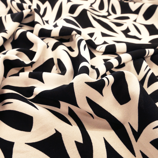 Monochrome Petals Crepe