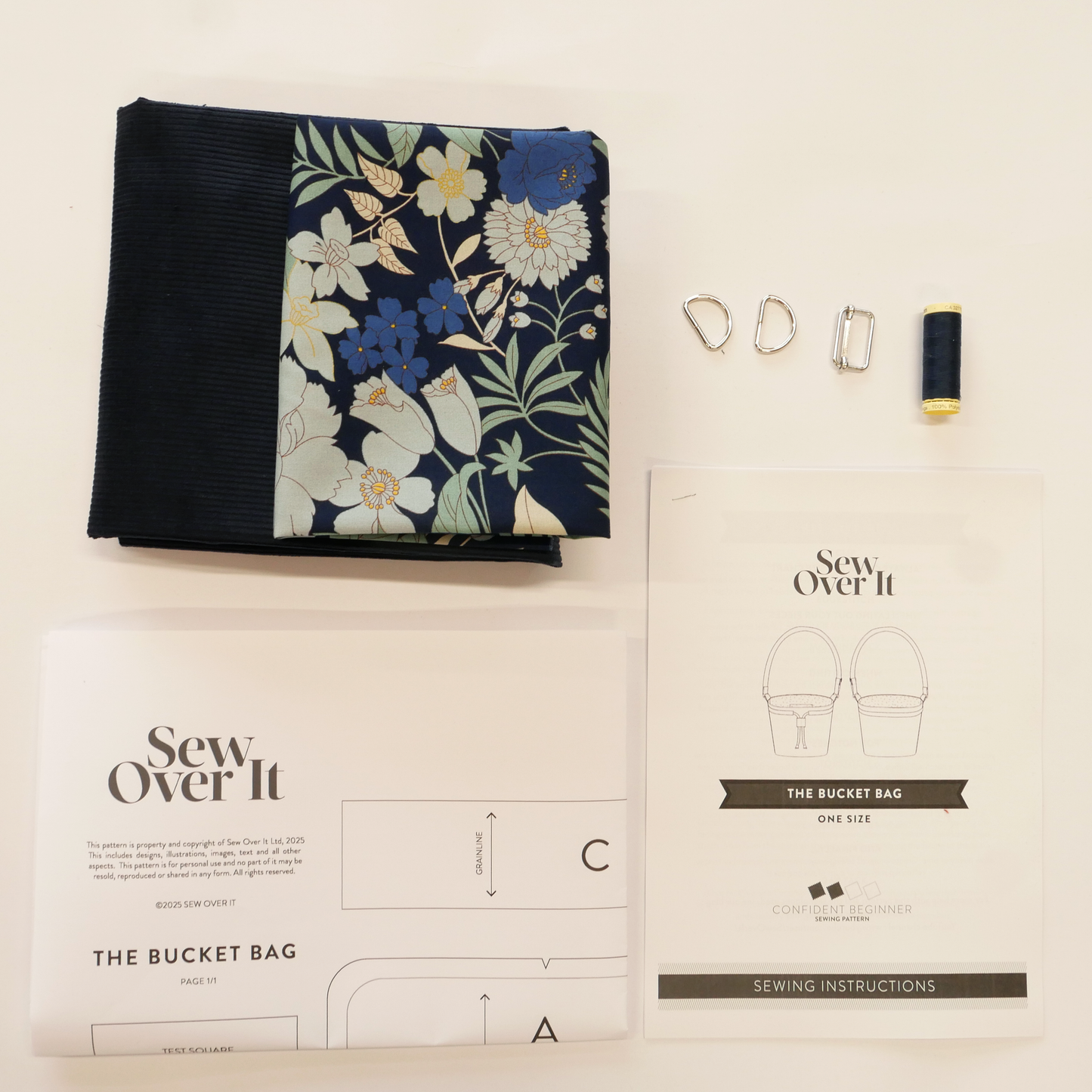 PRE-ORDER The Bucket Bag Kit - Deep Navy Cord