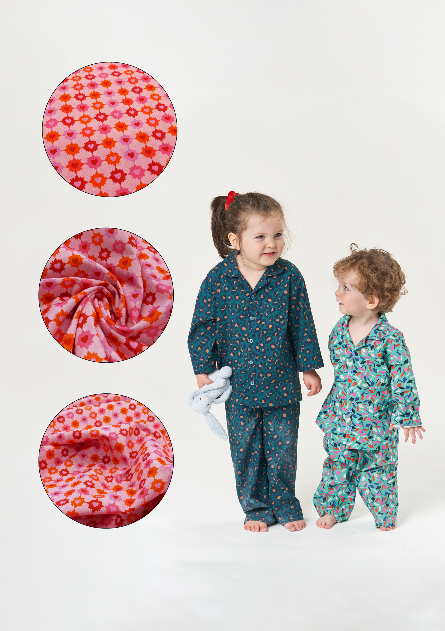 Pomegranate Pyjamas Kit - Hearts Cotton