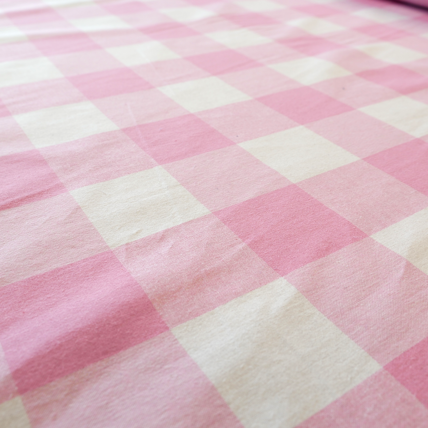 Large Check Pink Cotton Gingham - Seconds