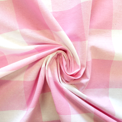 Large Check Pink Cotton Gingham - Seconds