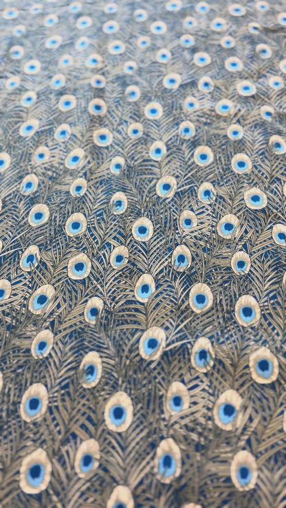 Cotton Lawn - Peacock Feathers