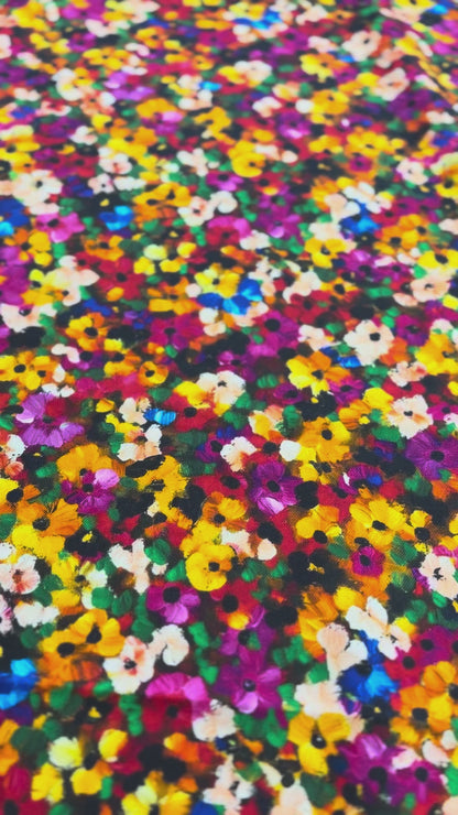 Viscose Cotton Twill- Painted Flowers