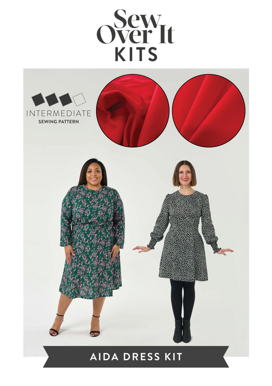 Aida Dress Kit - Red Needlecord