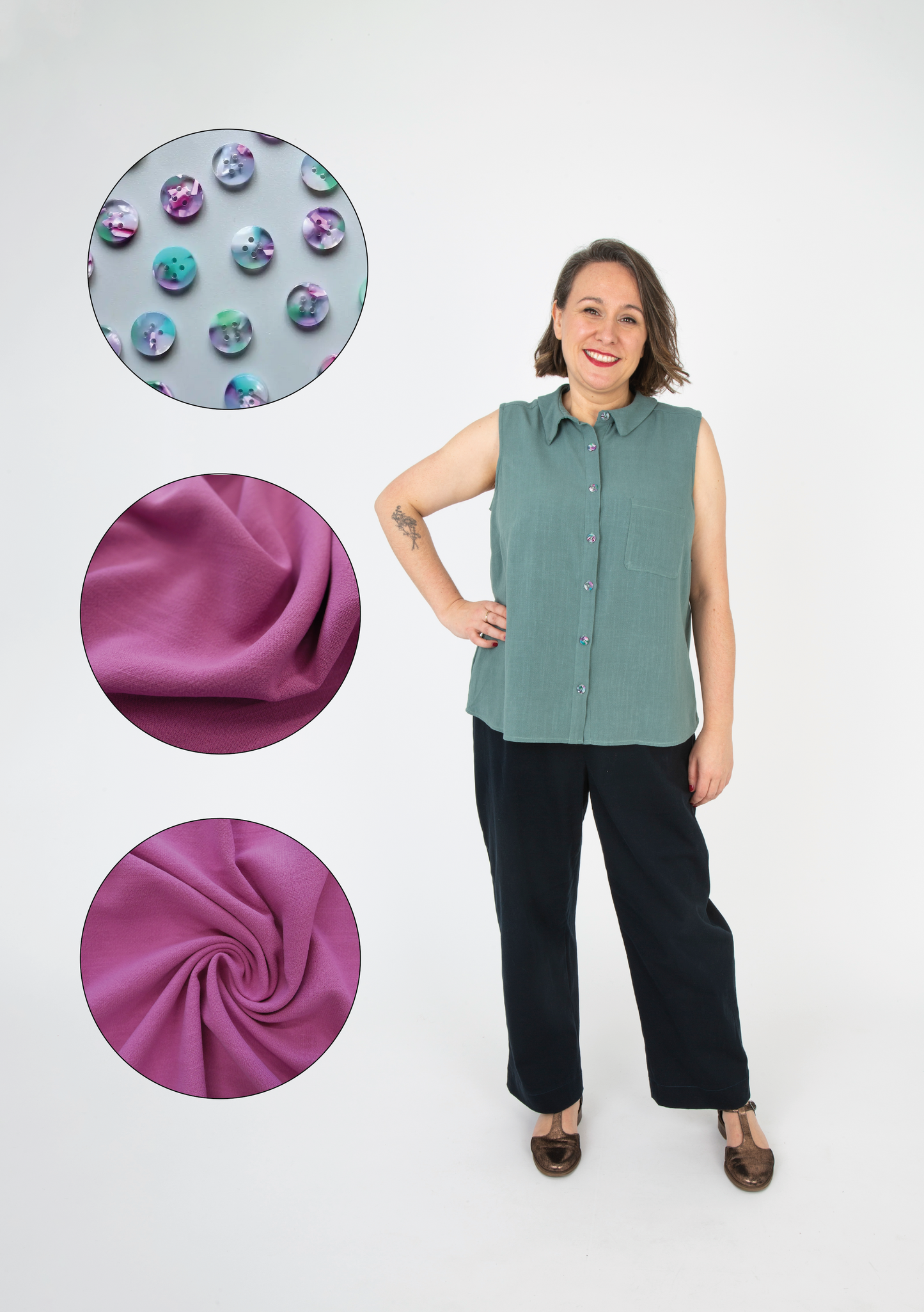 Sally Shirt Kit - Rose Viscose Linen