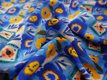 Natalia Dress Kit - Azure Tiles Viscose Lawn