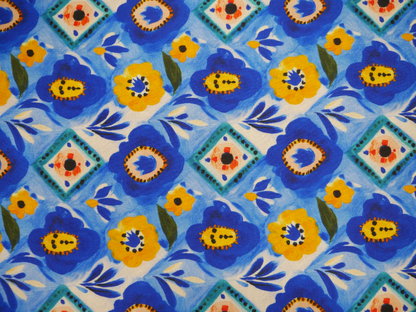 Natalia Dress Kit - Azure Tiles Viscose Lawn