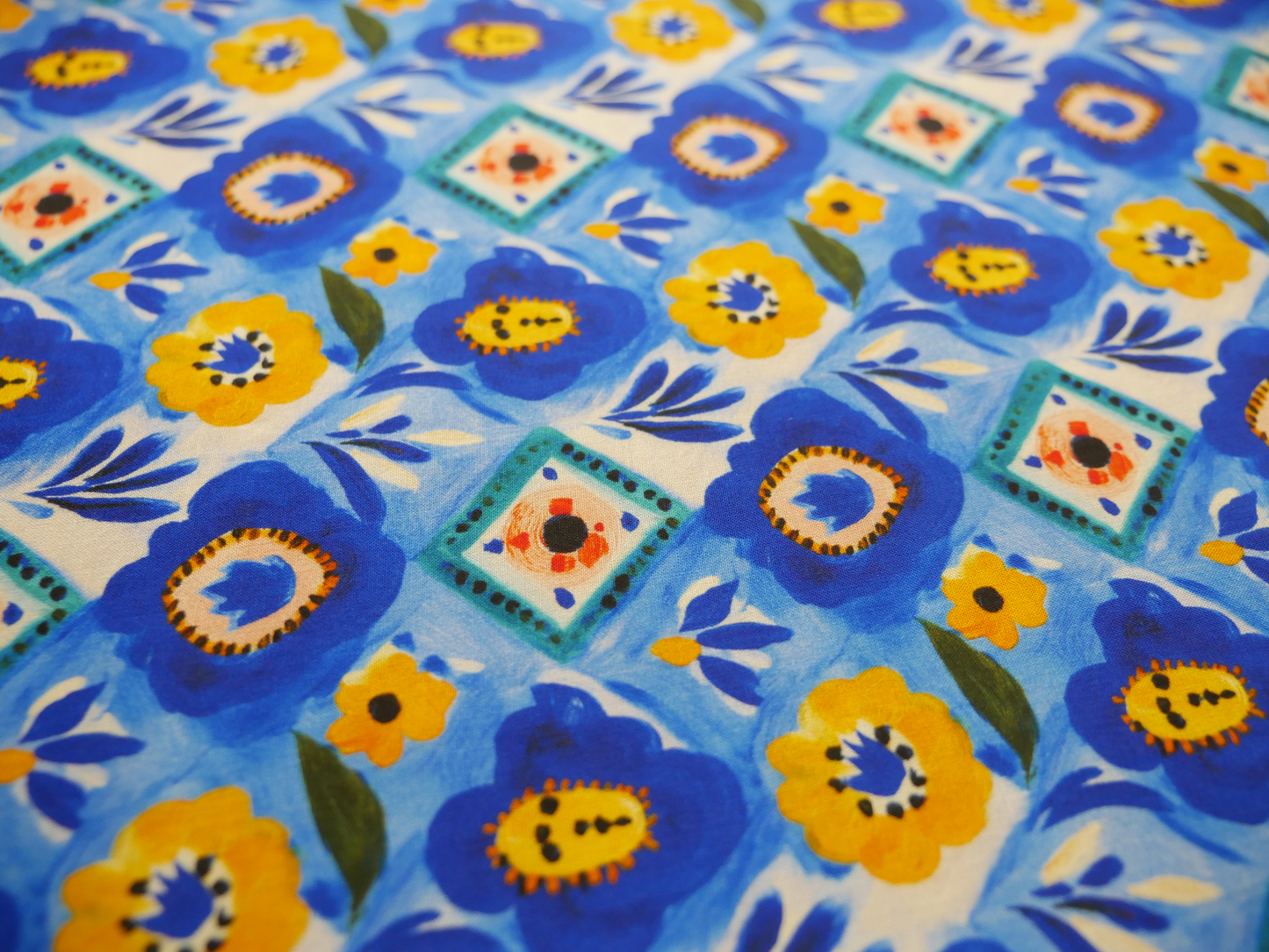 Natalia Dress Kit - Azure Tiles Viscose Lawn