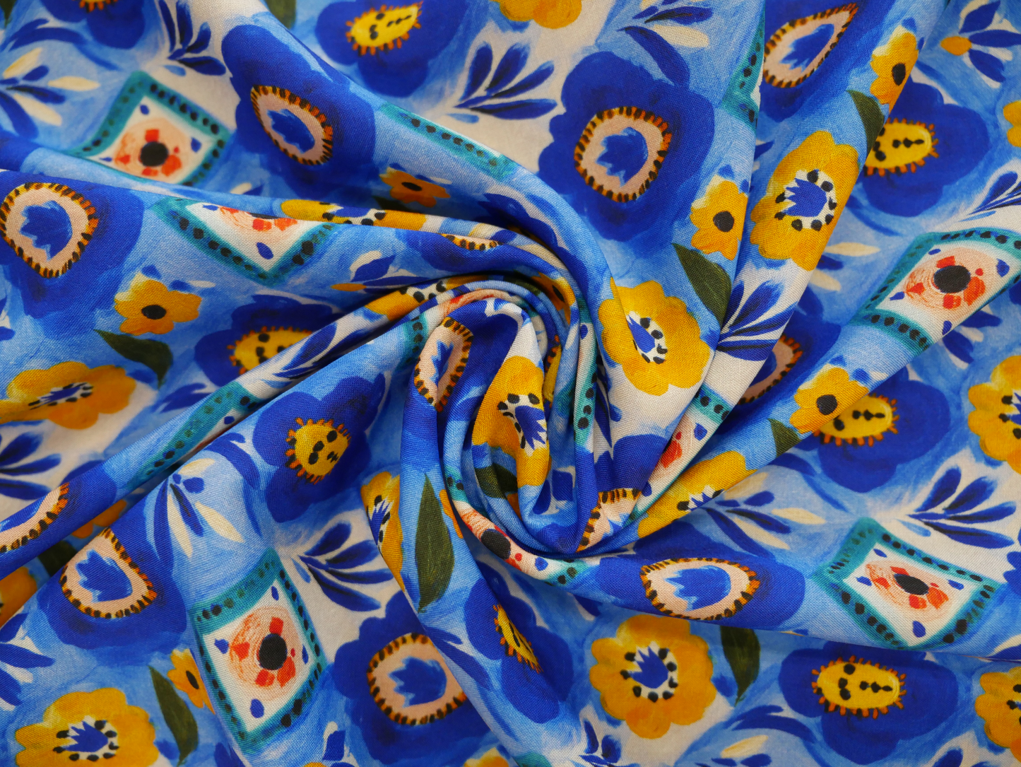 Natalia Dress Kit - Azure Tiles Viscose Lawn
