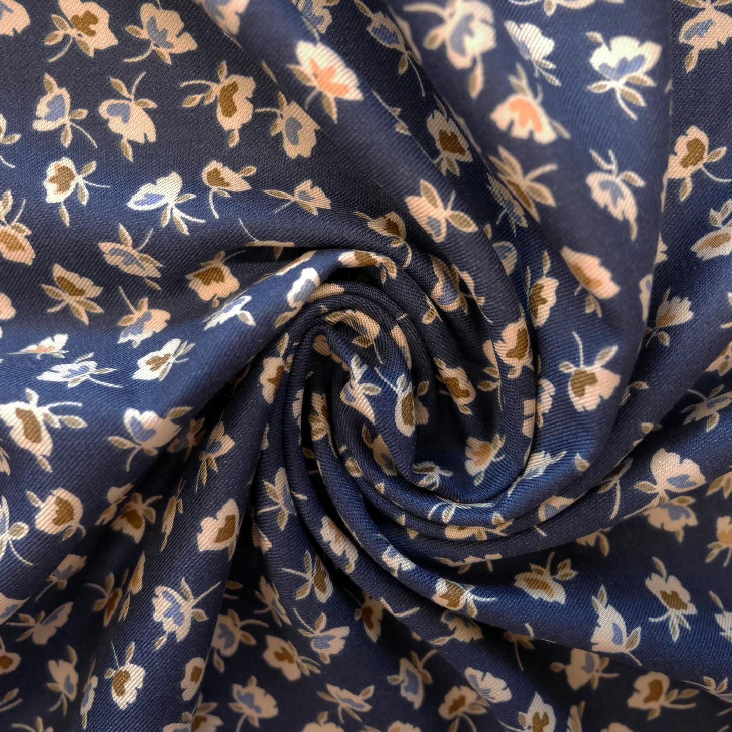 Viscose Twill - Blue Bunches