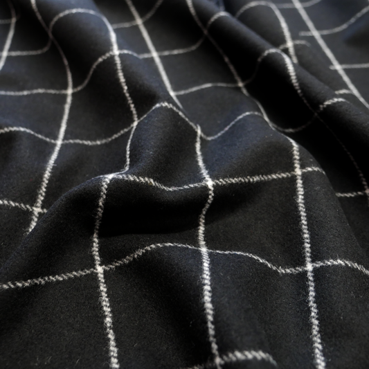 Wool Mix - Black & White Check