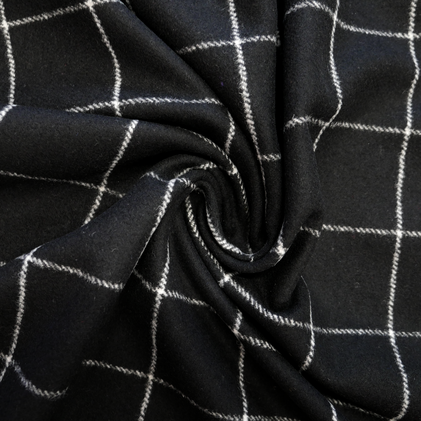 Wool Mix - Black & White Check