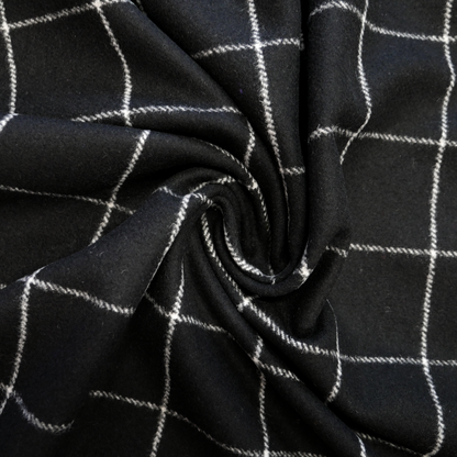 Wool Mix - Black & White Check