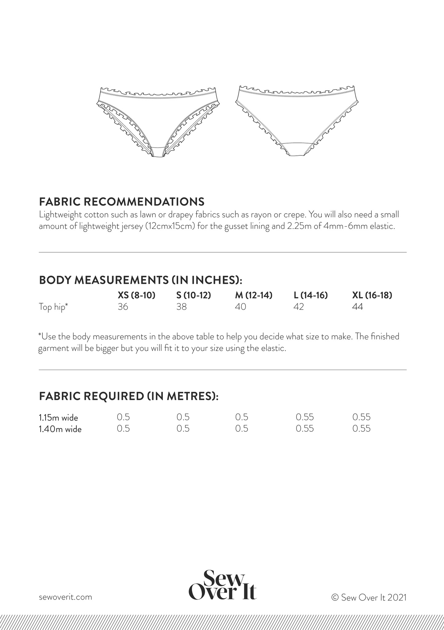 Knickers PDF Sewing Pattern