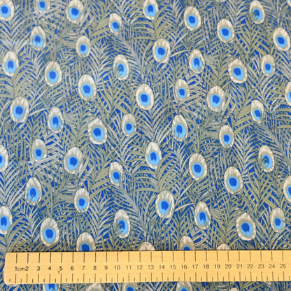 Cotton Lawn - Peacock Feathers